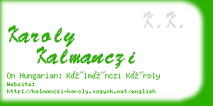karoly kalmanczi business card